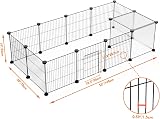 HOMIDEC Rabbit Run Dog Cage 14 Panels DIY Indoor Outdoor Fence 140x70x35CM view 5