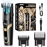 ENSSU Beard Trimmer for Men - Electric Cordless Vacuum Mens Beard Trimmer with Adjustable 20 Length Setting,Waterproof Mustac