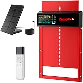 Solar Automatic Chicken Coop Door, Programmable Remote with 6 Modes (Red) | Aluminum Auto Chicken Door with Color LCD Display, Pressure-sensitive Anti-Pinch Safety