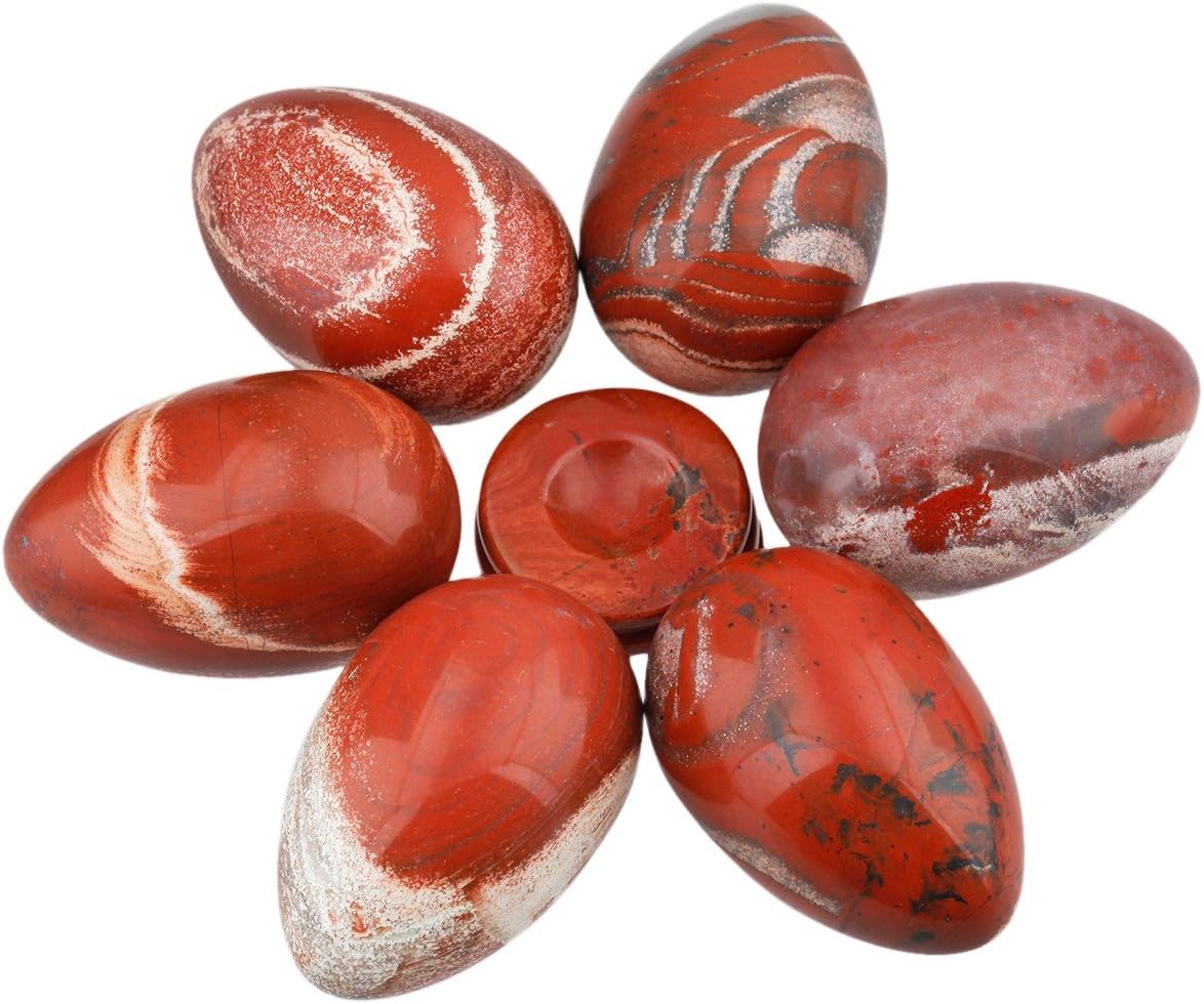 Shanxing Red Jasper Crystal Egg with Stand,Carved Stone for Crystals Healing Reiki Decoration - Image 4