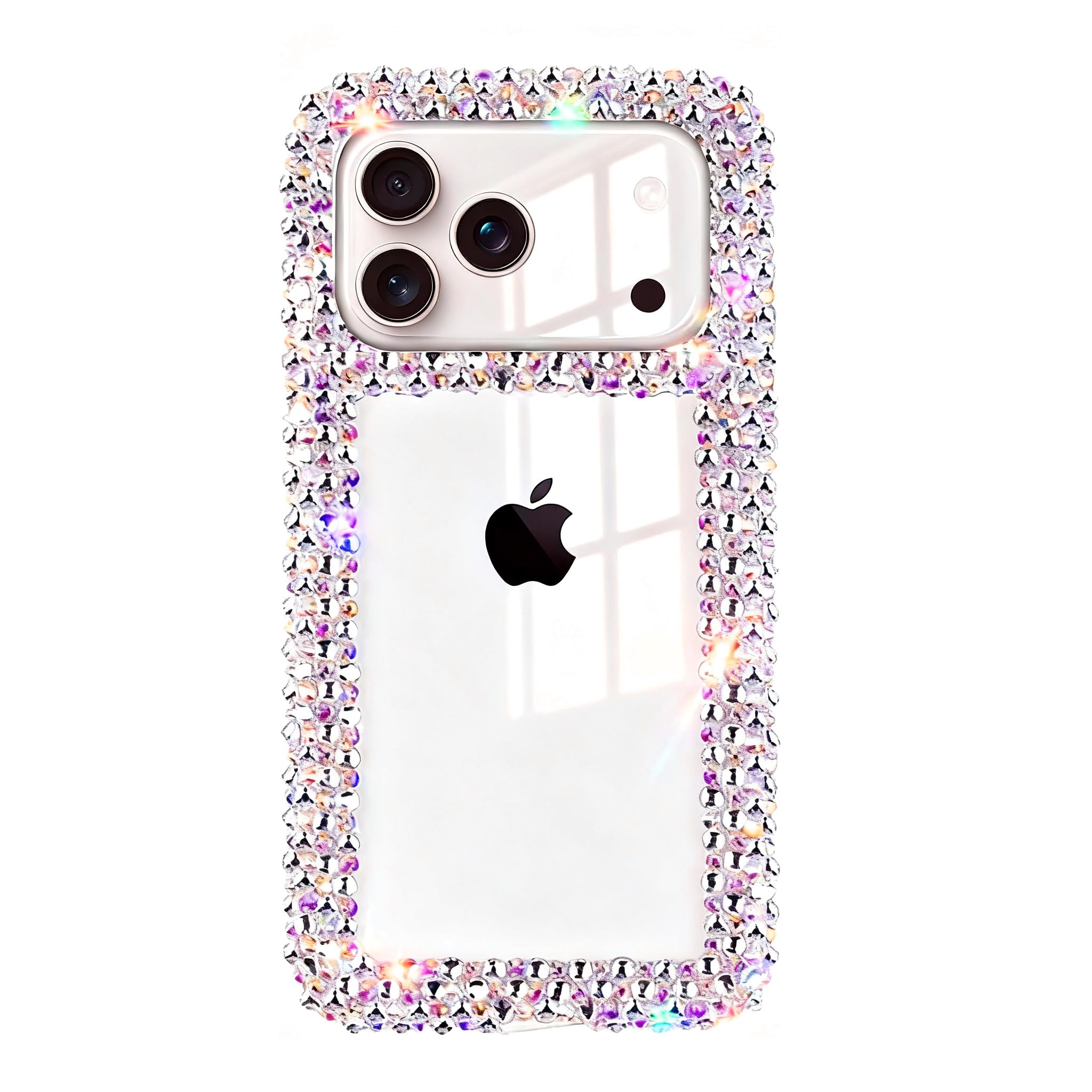Bonitec Compatible with iPhone 17 Pro Max Case for Women Girls 3D Glitter Sparkle Bling Case Luxury Shiny Cute Crystal Charms Rhinestone Diamond Bumper Clear Protective Cases Cover Clear
