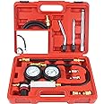 Multi-Function Cylinder Leak Down Tester Automotive Kit,Gasoline Engine Compression Tester,Dual Gauge Leakdown Detector Tool Set for Pressure Check & Leakage Rate Test on Cars,Motorcycles,Trucks...