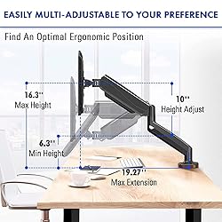 Stellar Mounts Spring LCD Monitor Arm with USB and