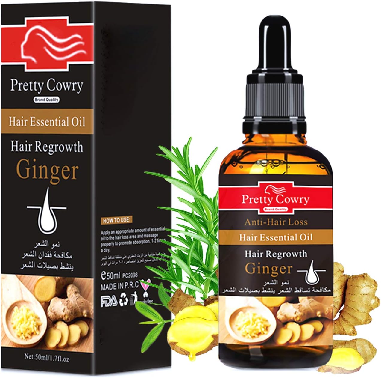 Hair Growth Oil - Hair Growth Serum Loss Treatment Thinning Therapy for Men Women Longer Stronger Thicker Hair, Stimulate Hair Follicles to Stop Hair Loss and Regrow Hair, All Hair Type (50ML)