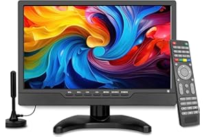 Jexiop 14 Inch LED HD TV,Portable Small Television with HDMI Input,Built-in Digital Tuner/HDMI/USB/DC-12IN-Supports Wall-Mounted-for Bedroom,Kitchen,RV - Includes Remote Control(Black)