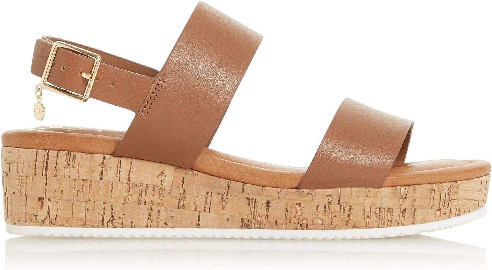 Dune Ladies Women's LENNIIE Double Strap Flatform Sandals Wedge Heel