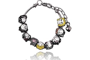 SONGCHANGJEWELRY Anime Slayer Bracelet with 9 Character Charms – Q Style Alloy Chain Featuring Tanjiro, Nezuko, Rengoku, and More – Otaku Gift for Fans and Collectors