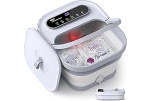 ALLJOY Foot Spa Bath Massager with Heat, Collapsible Foot Massager Spa Soaking Tub with Bubbles, Pumice Stone, Timer, 6 Shiatsu Massage Rollers Pedicure FootSpa for Relaxation, Gifts for Dad, Mom