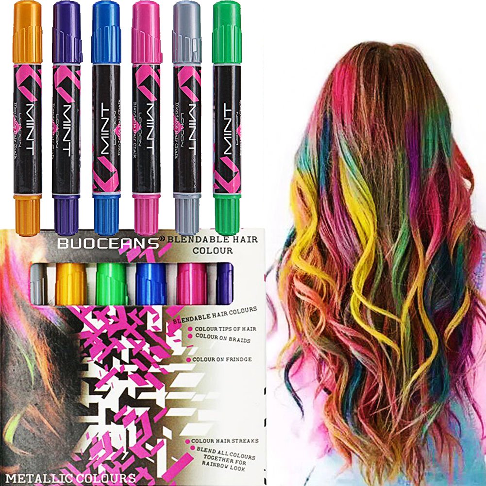 Hair Chalk ,Hair Chalk Pens,Temporary Hair Chalk Set, Halloween Christmas party, Temporary Color. Gift of Girls (NEW)