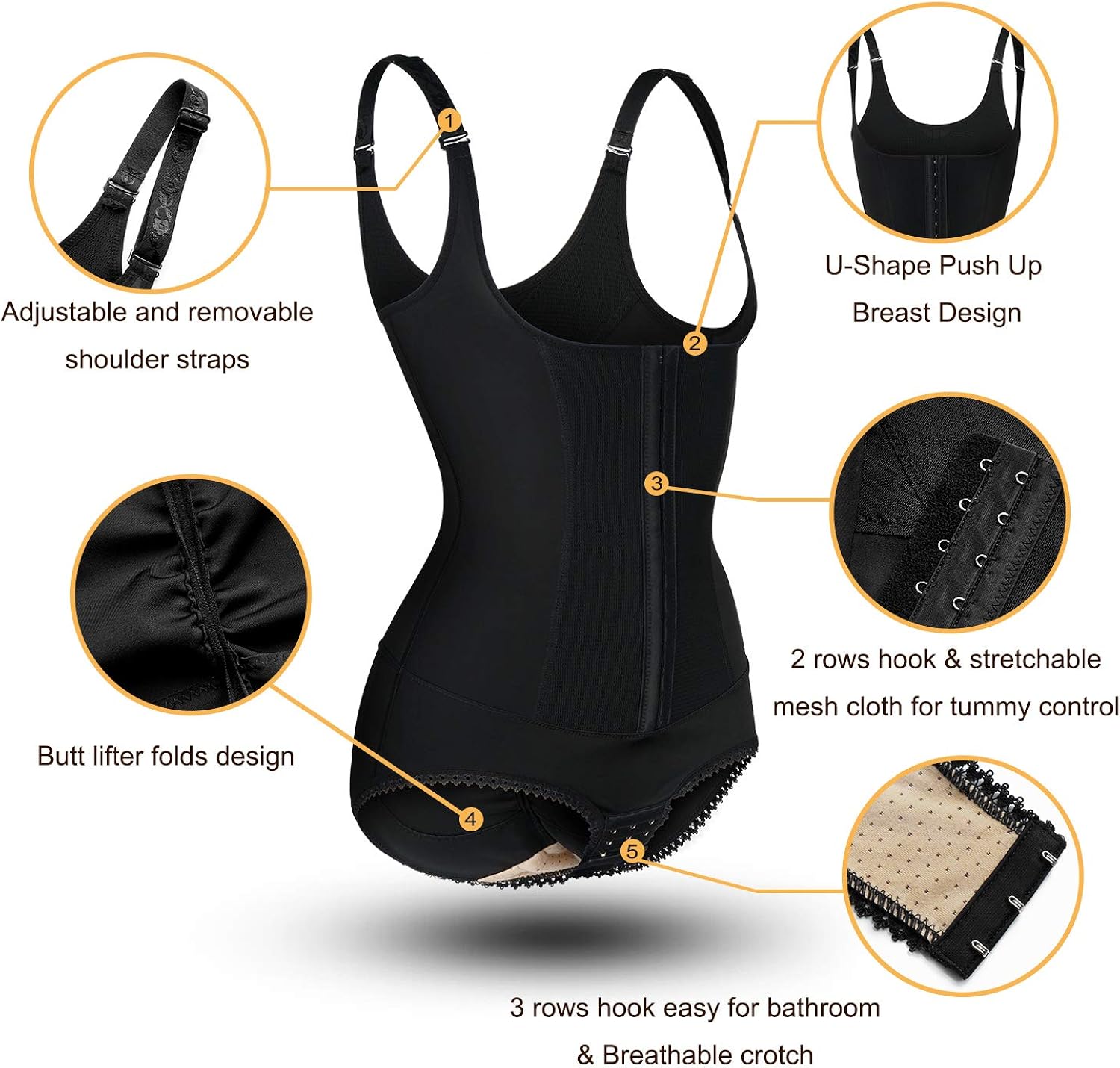 Irisnaya Women Waist Trainer Bodysuit Tummy Control Shapewear Slim Full Body Shaper Open Bust Corset Cincher at  Women’s Clothing store