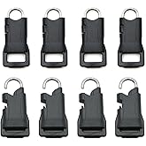 Hxszk 8-Piece Ring Clip & Quick Release Kit for Camera Strap, Secure Neck Strap and Wrist Lanyard, Black ABS