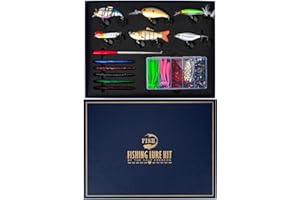 HALF CRESCEN 104PCS Fishing Lures Kit with Glide Bait, Hooks,Weights, Fish Hook Remover Tool& Fishing Accessories, Fishing Gear Set for 2025 Xmas