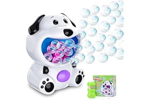 MAKE KIDS SMILE BUBBLE FUN Bubble Machine Toys for Toddlers 1-3 Kids | Kids Bubble Maker Blower with 4oz Bubble Solution | Ideal Outdoor Party Toys Gift for Toddlers 1-3