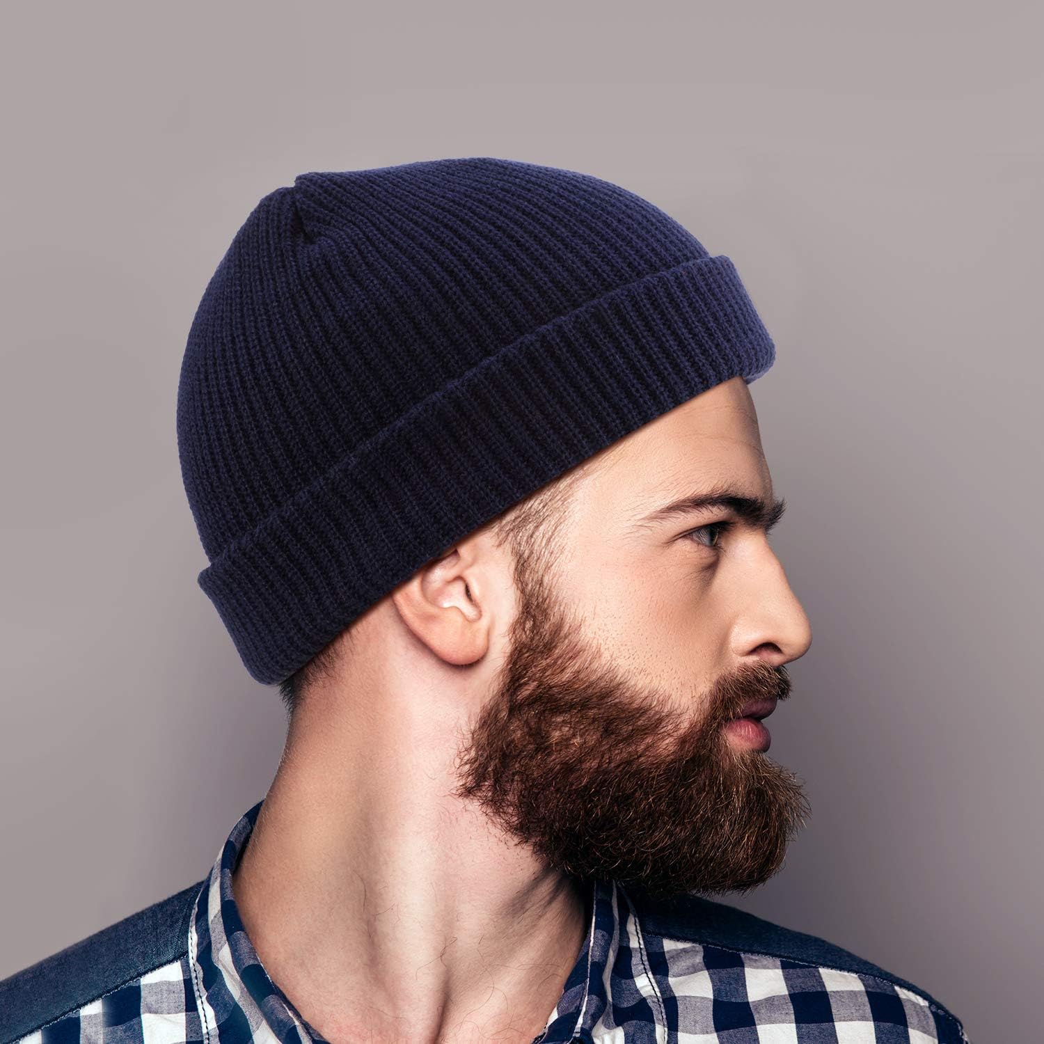6 Pieces Trawler Beanie Watch Hat Roll up Edge Skullcap Fisherman Beanie Unisex: Clothing