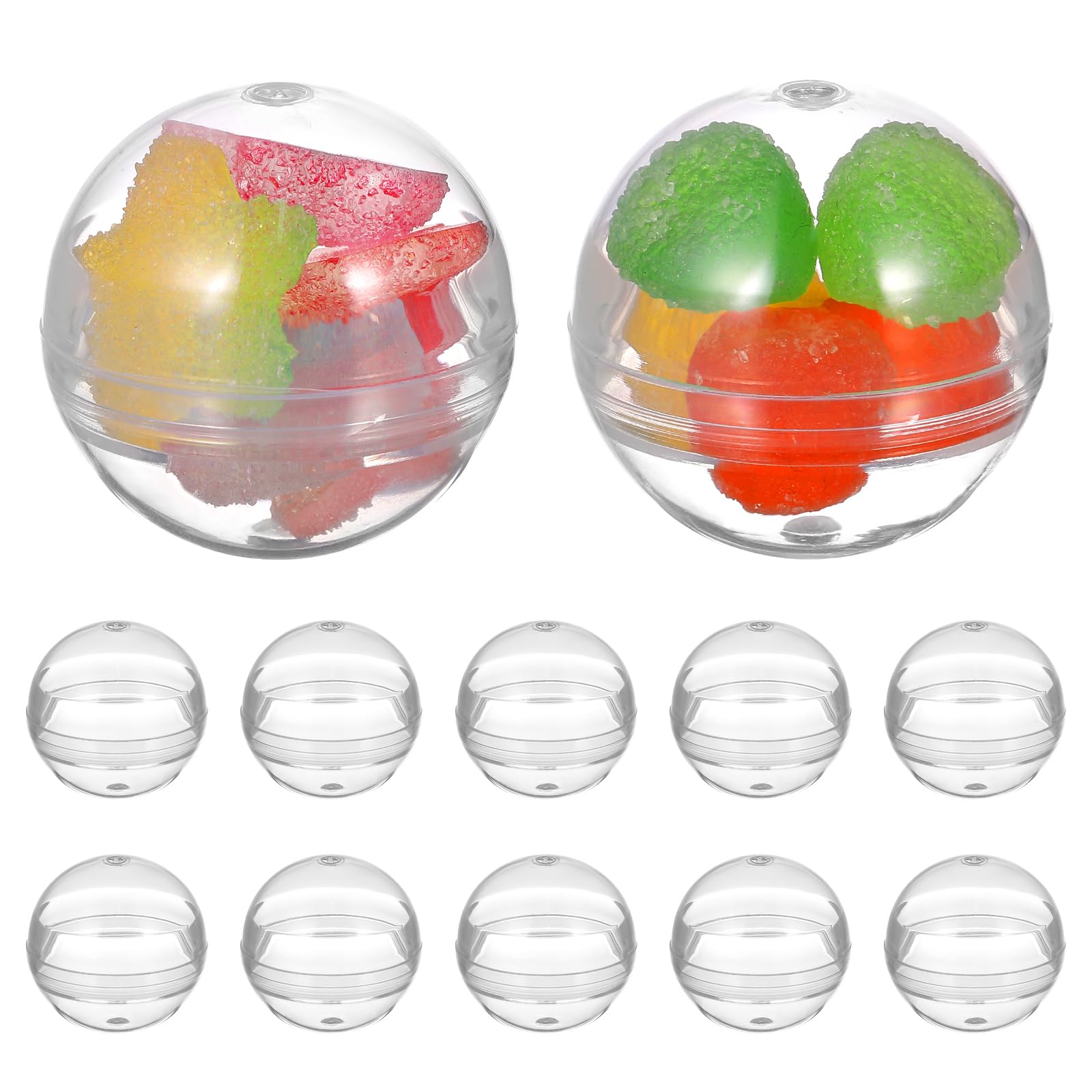 HOMSFOU 100pcs Empty Clear Round Capsules for Toy Gumball Machines 28MM Clear Fillable Ornaments Ball Plastic Containers Surprise for Kids Party Favor Prize Vending Machine Toys