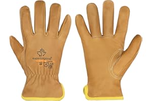 Superior Glove Endura Cut and Water Resistant Leather Work Gloves for Men & Women – 378GOBKL Large (Pack of 1 Pair)