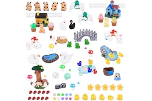 FFPTBNYX 100pcs Fairy Garden Accessories Fairy Garden Kit Mini Resin Animals Micro Landscape Decoration Kit Outdoor DIY Mini Garden Resin Accessories Crafts Decoration Ornaments