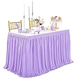 Light Purple Table Skirt for Rectangle Tables 6ft