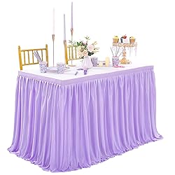 Light Purple Table Skirt for Rectangle Tables 6ft