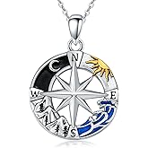 Flpruy Graduation Gifts for Women Sterling Silver Owl/Compass Graduation Necklace College High School Graduation Jewelry Class of 2024 Inspirational Necklace Christmas Graduation Jewelry for Her