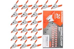 GURADESIGN 20-Piece Small Spring Clamp, 2 inch, 3/4"-inch Jaw opening Spring Metal Spring Clamps