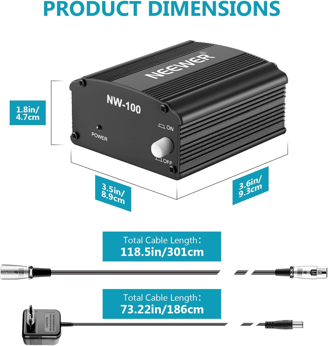 Neewer 1channel 48 V phantom power supply set Wandladegerät BigaMart