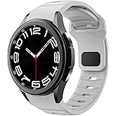 Rugged No Gap Band Compatible with Samsung Galaxy Watch 7 FE 4 5 6 Band 44mm 40mm/Galaxy Watch 6 Classic Bands 47mm 43mm/Watch 5 Pro 45mm/4 Classic 46mm 42mm, Silicone Replacement Sport Strap for Men