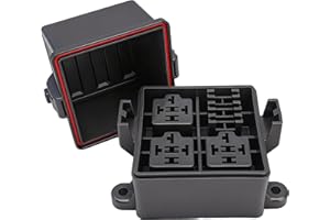 Weasch 12V 3 Way Waterproof Fuse Relay Box, 3 Relays and 3 ATC/ATO Blade Fuse Slots, Compatible with 4-Pin 5-Pin 40Amp Relay,