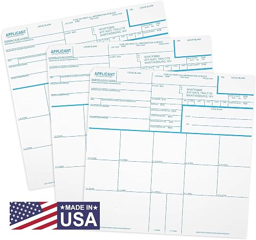 National Gun Trusts - Made in USA - FD-258 Fingerprint Cards 2026, 3 ...