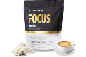 Lifestacks Focus Creamer to Boost Energy & Cognition - Nootropics + Adaptogens + MCT for an Elevated Coffee Experience - Keto, Vegan, 0 Sugar - With Tyrosine, Rhodiola, & More