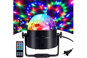 COIDEA Disco Ball Light, Sound Activated Party Strobe Light, DJ Rave Lights with Remote, LED Stage Lights for Karaoke Birthday Christmas Halloween Decorations Indoor