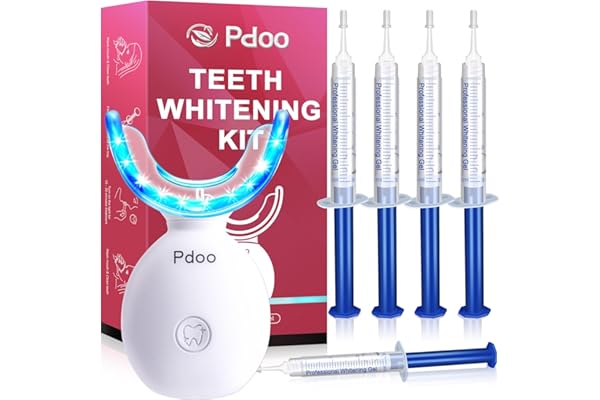 Teeth Whitening Kit with LED Lights Tray for Sensitive Teeth, Whitening Pen Gel, Teeth Whitener at Home, Pain Free and Enamel
