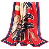 ANDANTINO 100% Pure Mulberry Silk Scarf 35" Large Square Lightweight Headscarf –Women’s Hair Wraps-With Gift Packed