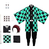 Kahopy Anime Cosplay Costume Outfit Set with Wig Earrings Uniform for Halloween (Green, XXXlLarge)