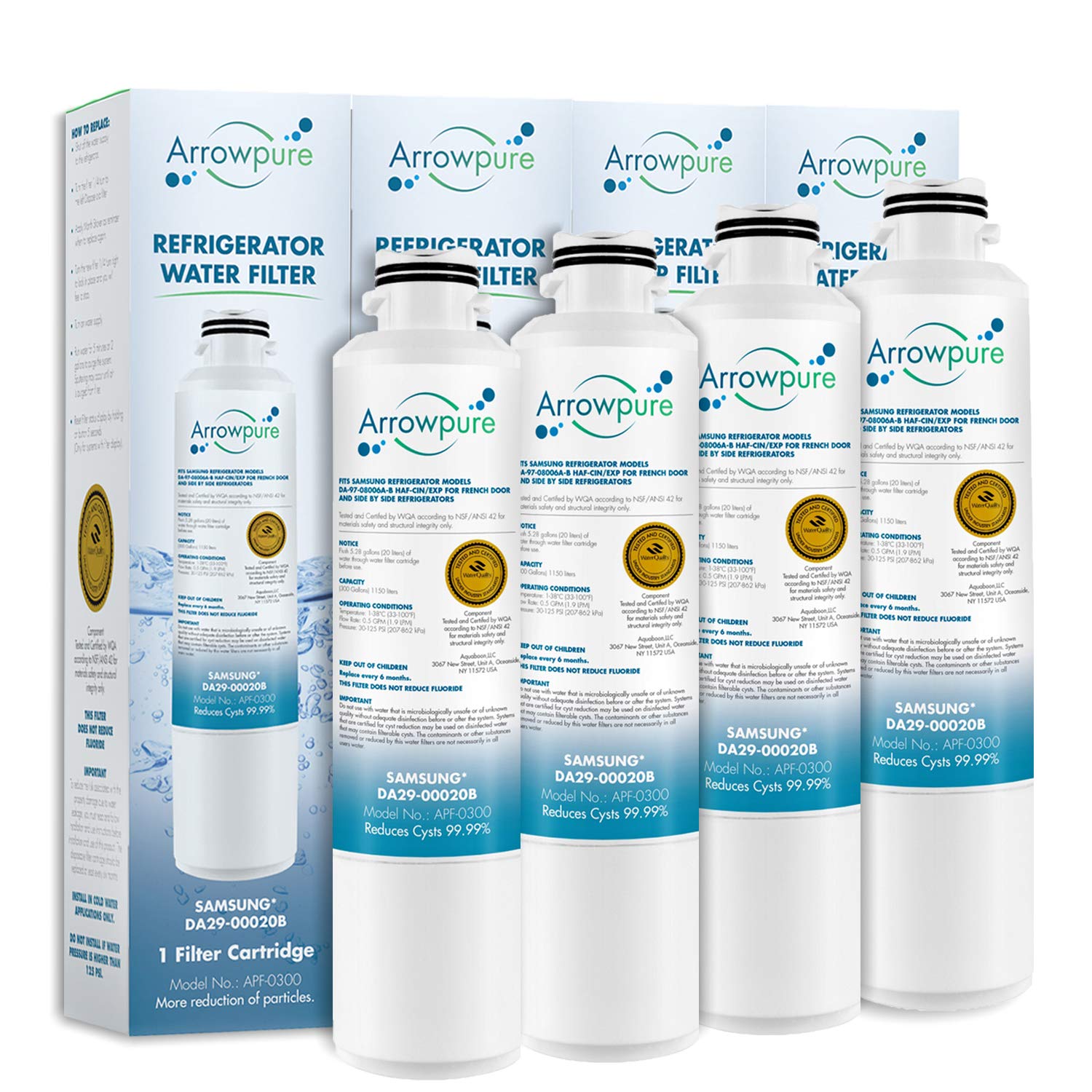 Arrowpure DA2900020B Refrigerator Water Filter Replacement Cartridge