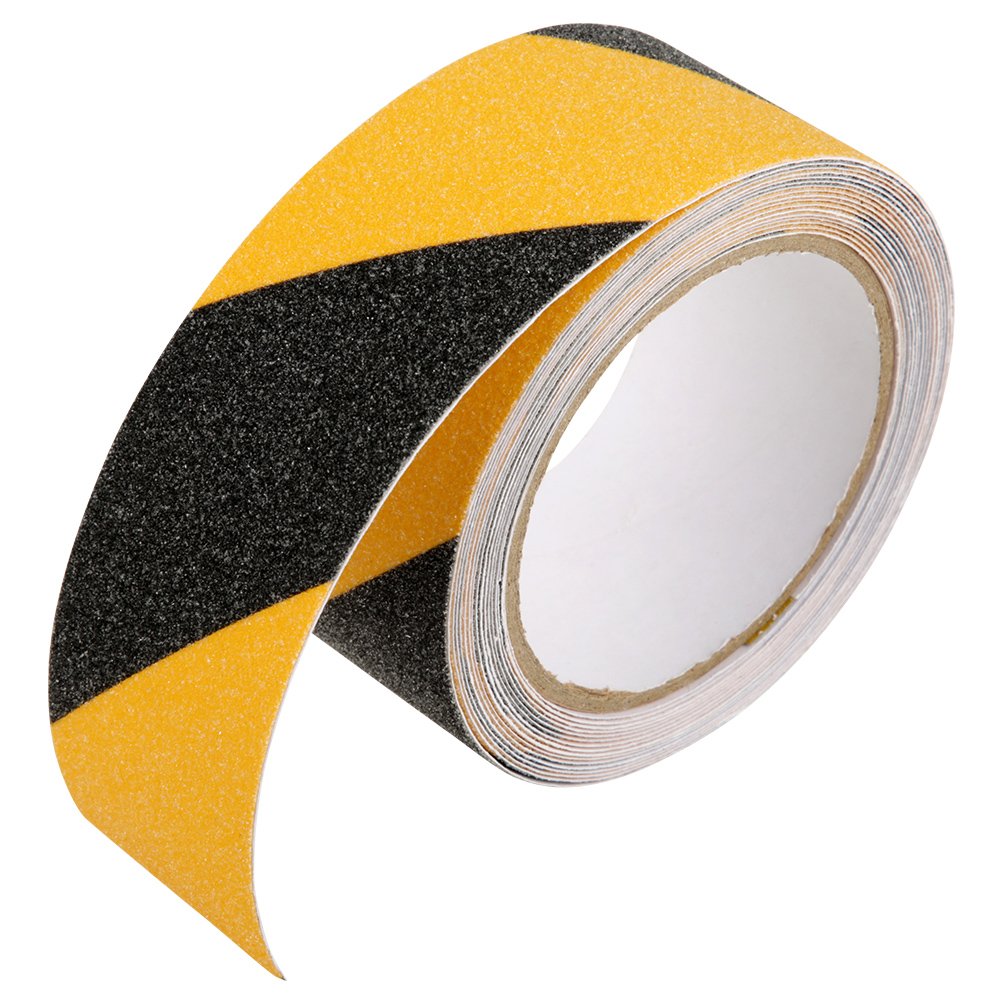 Anti Slip Non Skid Safety Tape,Anti Skid PVC Silicon Carbide Warning Non Slip Floor Tape,Adhesive Safety Flooring steps stairs Caution Tape for Indoor and Outdoor(Yellow & Black)