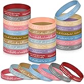 Ecation Bible Verses Bracelets Bulk Scripture Silicone Wristbands Inspirational Motivational Quote Rubber Wristbands Christian Bracelets for Easter Carnival Party Favors