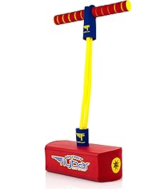 Flybar My First Foam Pogo Jumper for Kids Fun and Safe Pogo Stick for Toddlers, Durable Foam and Bungee Jumper for Ages 3 and up, Supports up to 250lbs (Red)