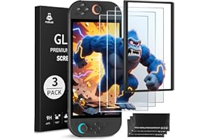 FUNLAB 3 Pack Screen Protector for Nintendo Switch 2 with Alignment Frame&Cleaning Kit, Accessories 9H Mica Enhanced Tempered