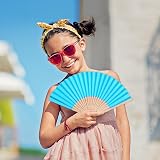 Didilor Folding Fans 6Pcs Handheld Bamboo Paper Fan Set for Wedding Party Home view 7