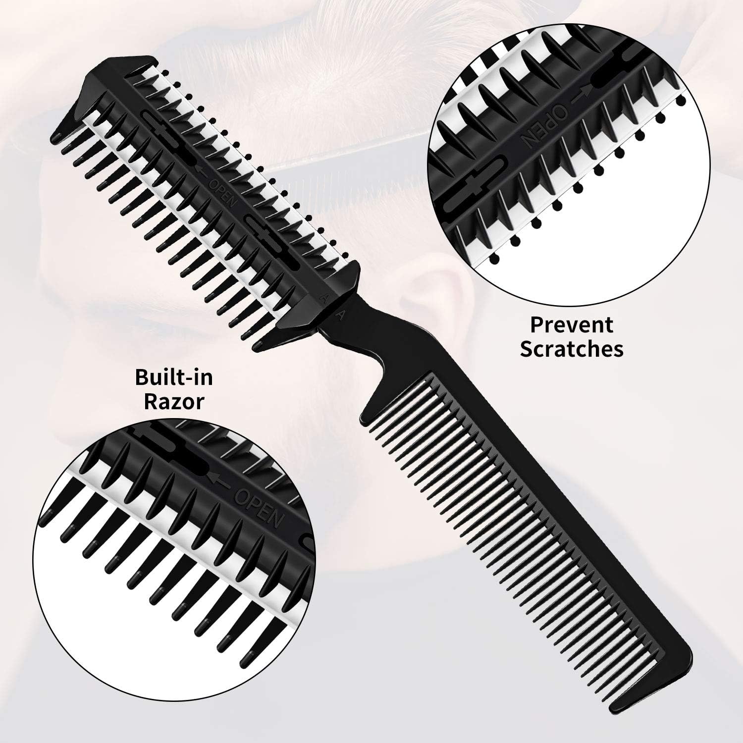 Comb Hair Cutter Double Sided Hair Thinning Comb Hair Cutter Comb Double Edge Hair Removal Comb Cutting Scissors for Thin or Cutting Styling - Image 5