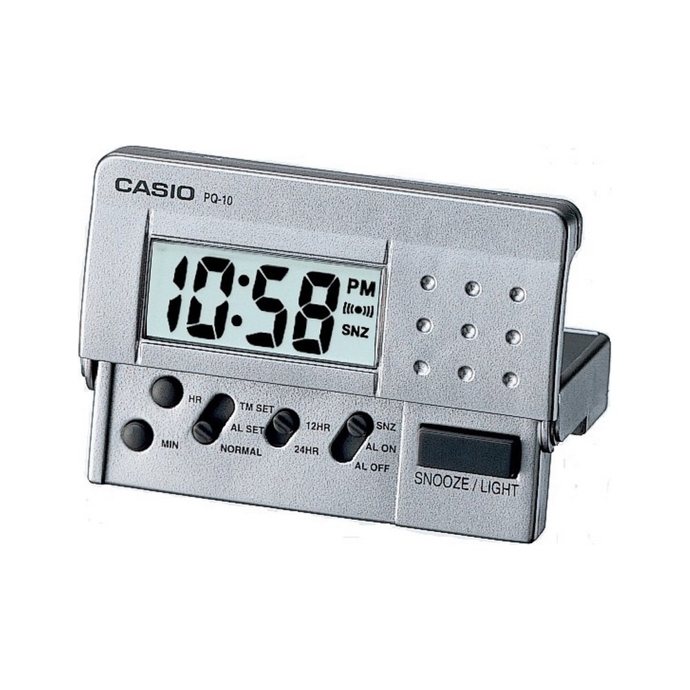 Casio LED Digital Travel Clock PQ10D8, Silver Amazon.co.uk Kitchen
