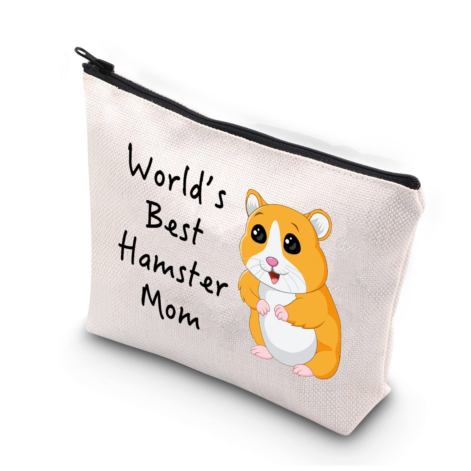 PLITI Hamster Makeup Bag World's Best Hamster Mom Hamster Lover Gift Hamster Mom Gift Hamster Mom Gift(Hamster mom Best BU) — image 1