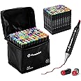 GenuisArt Alcohol Markers,80 Colors Chisel & Fine Dual Tips Art Markers,Paint Markers For Coloring, Drawing, Sketching, Card Making and DIY Patinting- Perfect for Adults and Kids