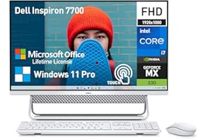 Dell All in One Desktop Computer 27 Inch Touchscreen FHD, Home Business AIO PC Desktop, Intel Core i7, NVIDIA GeForce MX330,32GB RAM 1TB SSD+1TB HDD,Lifetime Office Windows 11 Pro,RJ-45,USB-C,Webcam