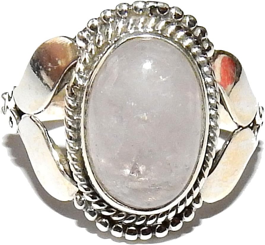 Pink Morganite Beryl Ring 07 Natural Healing Gemstones Size 8.5 (Gift Box)