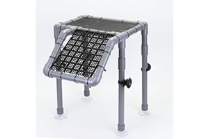 MLONDHSU Large Standing Turtle Basking Platform, 10.8" Width Aquatic Resting Area, DIY Ramp with PVC Pipes and EggCrate Suction Cups, Turtle Tank Accessories