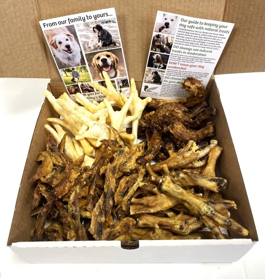 100% Natural Dog Treat Box: The CLUCKY BOX (900g of Chicken Dog Treats including Chicken Feet, Wings and Necks) LSP