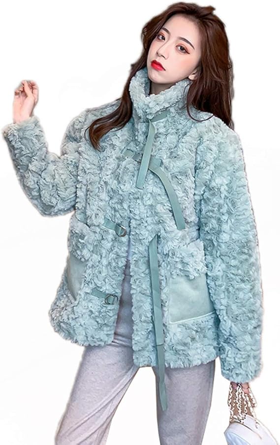 Amazon ボアジャケット レディース ボアブルゾン 冬 アウター 大きいサイズ 可愛い もこもこ 秋冬フワモコ ボアコート 防寒着 フリースコート カジュアル ショート丈 暖かい 韓国風 着痩せ スタンドブルゾン 通勤 デート おしゃれ コート ジャケット 通販