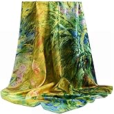 100% Mulberry Silk Scarf-Printed or Solid Color 35” Square Large Silk Hair Head Wrap Scarf With Gift Box Package
